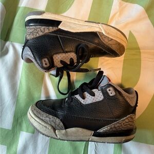 Jordan Kids Black and White Sneakers bred three